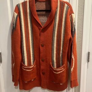 Western Knit  Men's Orange Striped Sweater XXL ,No tag brand